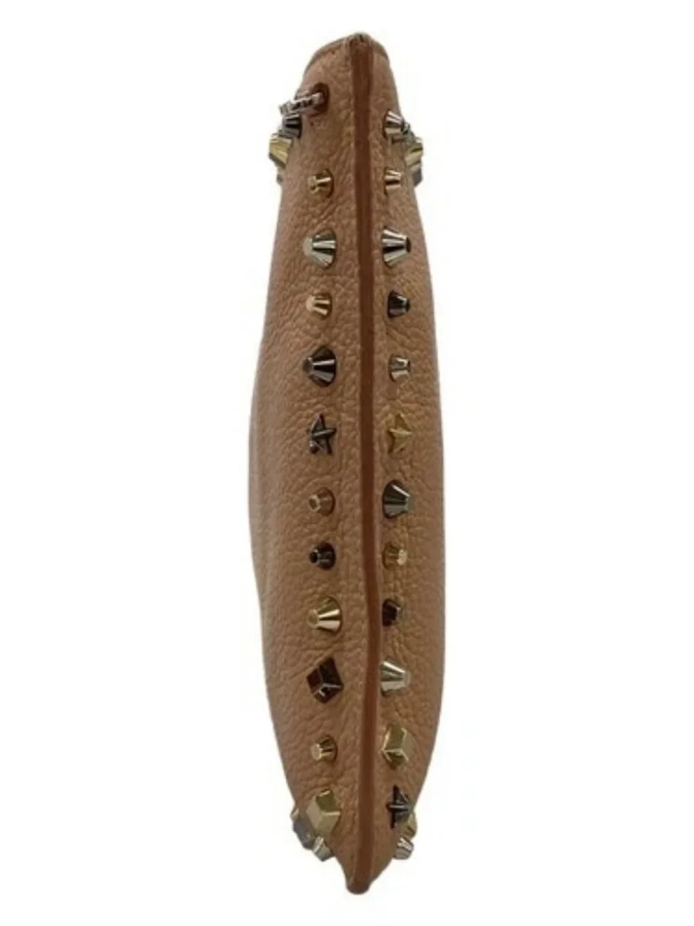 CHRISTIAN LOUBOUTIN Loubi Clutch Pink Beige Leather Clutch Bag